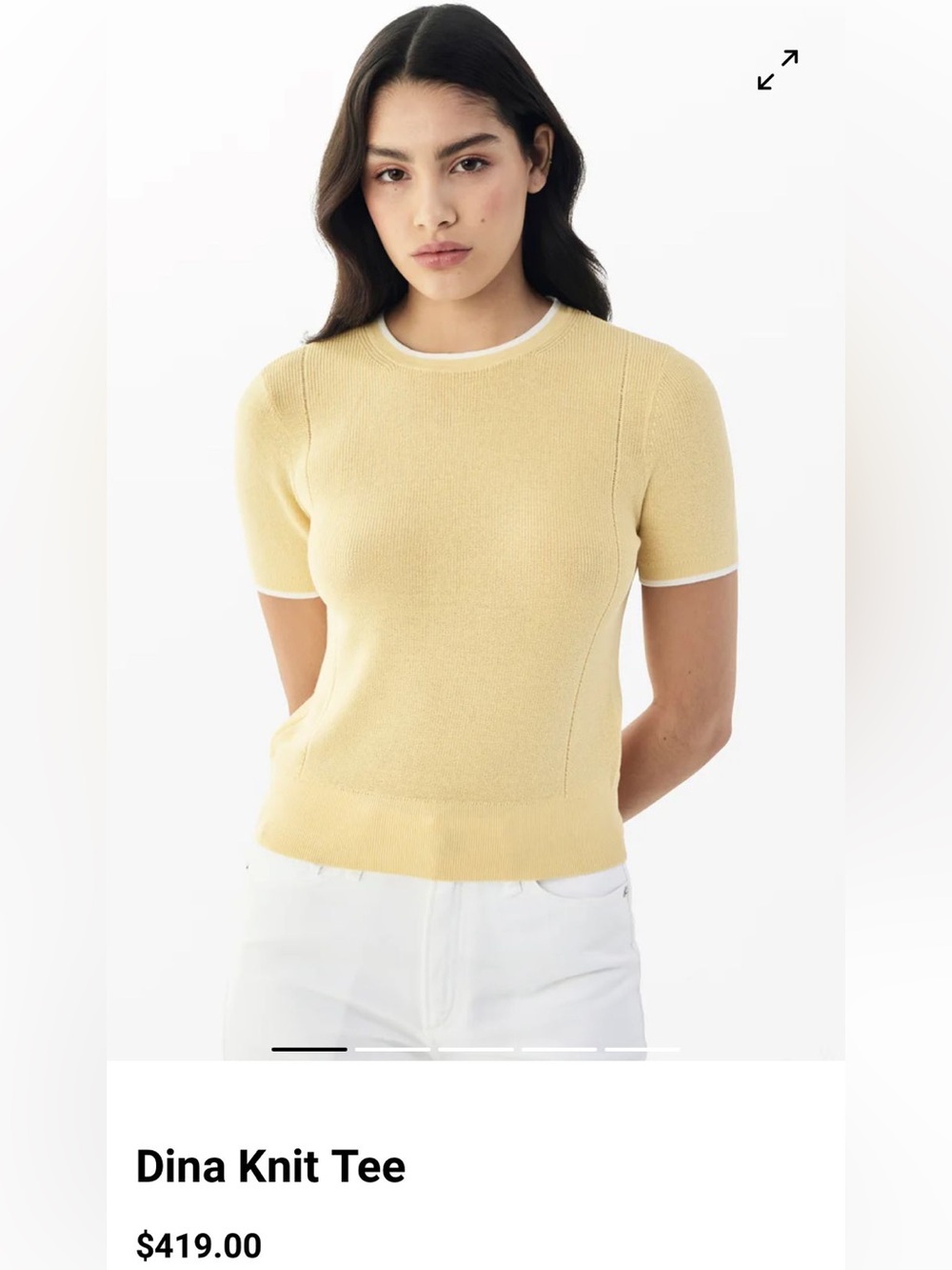 rag & bone Pale Yellow dina knit tee